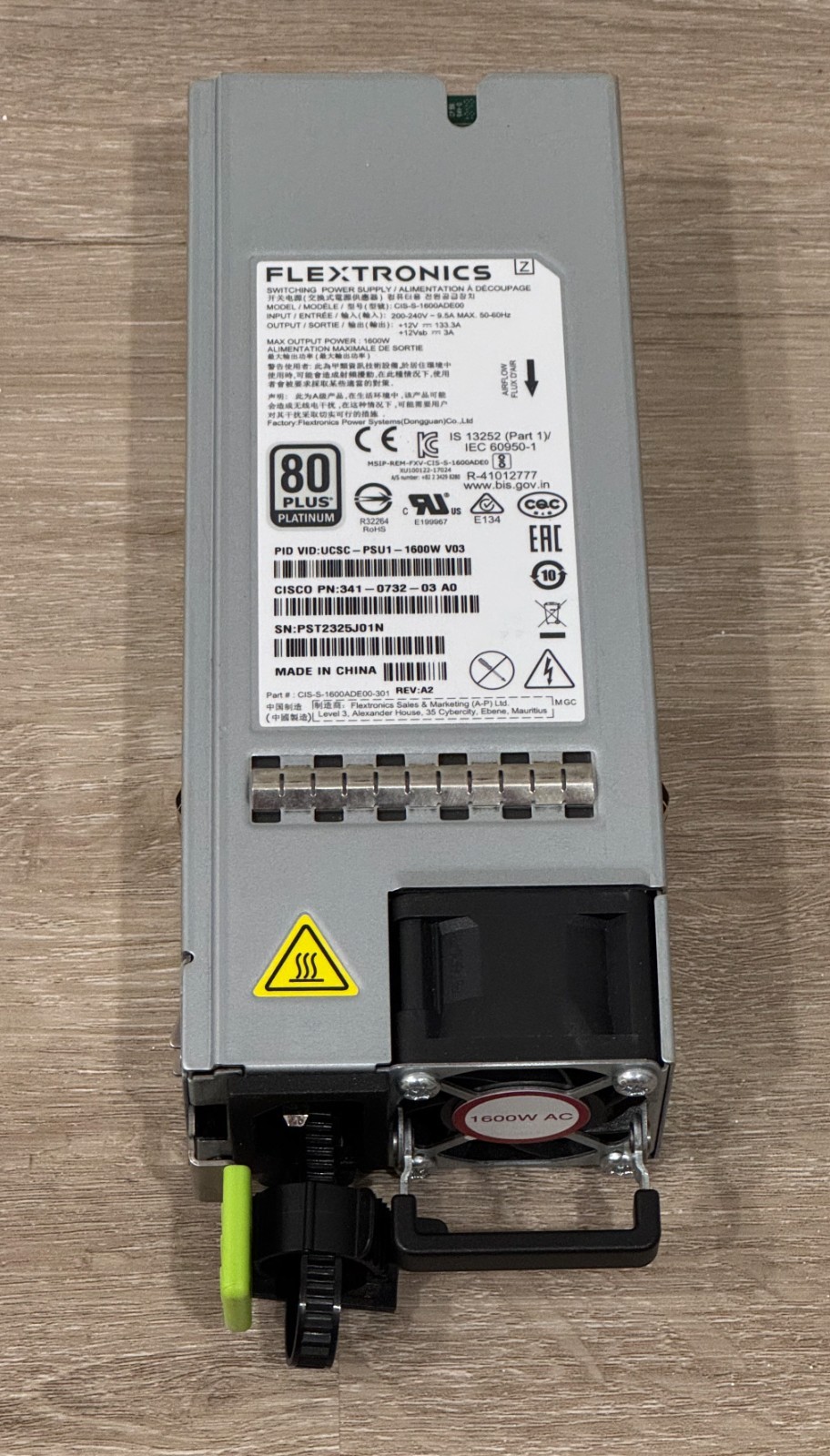 Flextronics CIS-S-1600ADE00 / Cisco 341-0732-03 1600W Power Supply PSU TESTED
