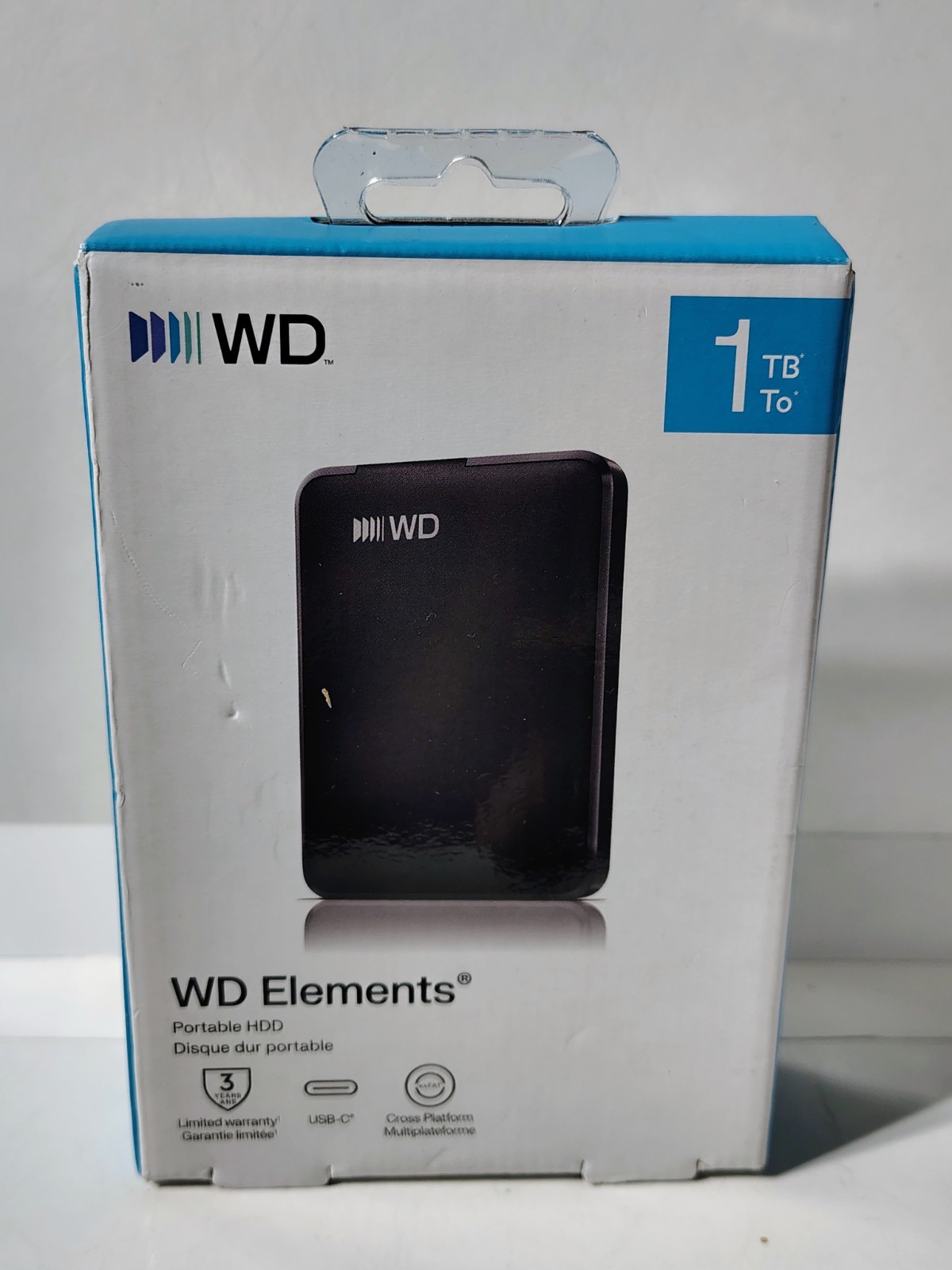 NEW IN BOX WD Portable Elements 1TB USB Type-C HDD WDBDTV0010BBK-WESN