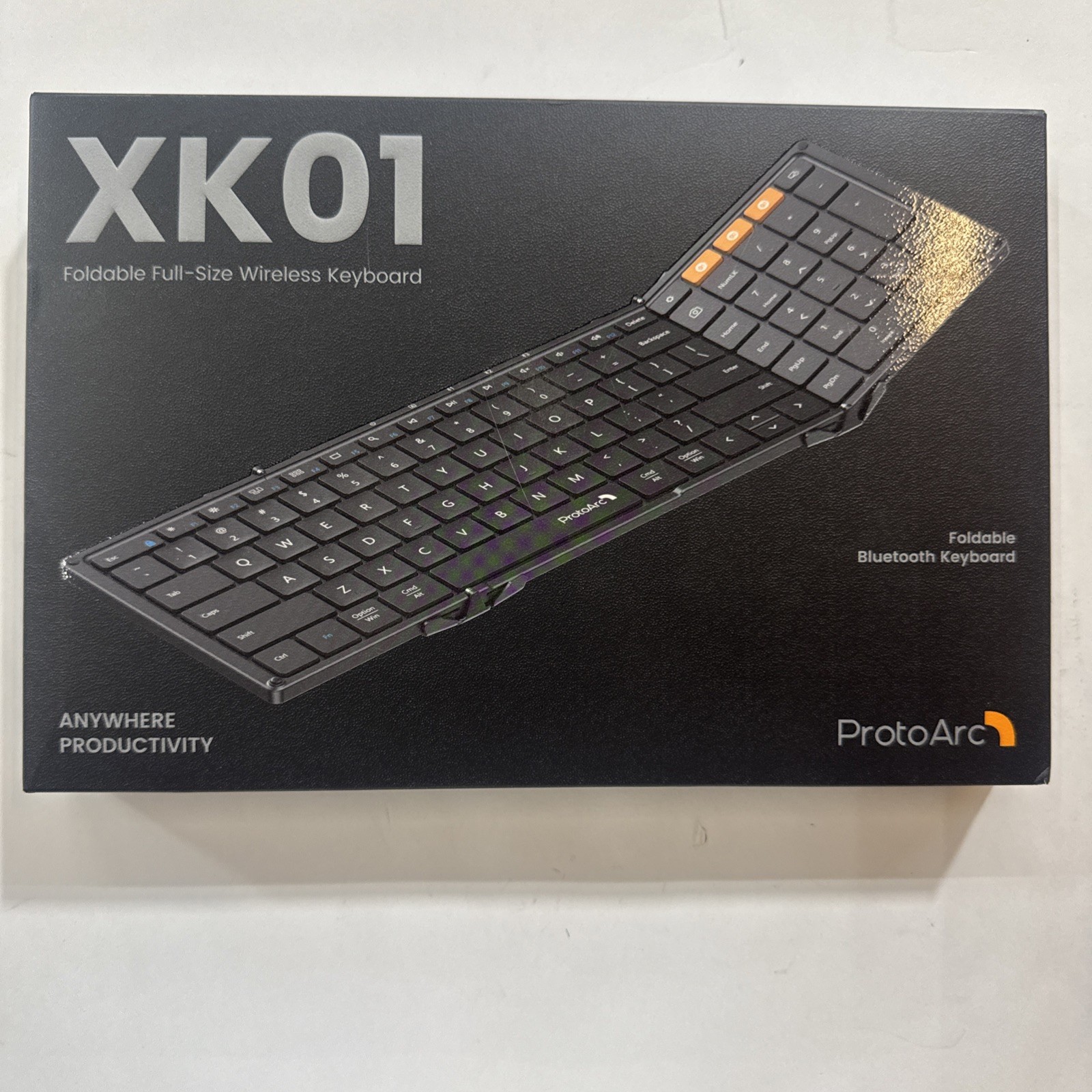 ProtoArc XK01 Black Portable Business Foldable Bluetooth Keyboard With Numpad