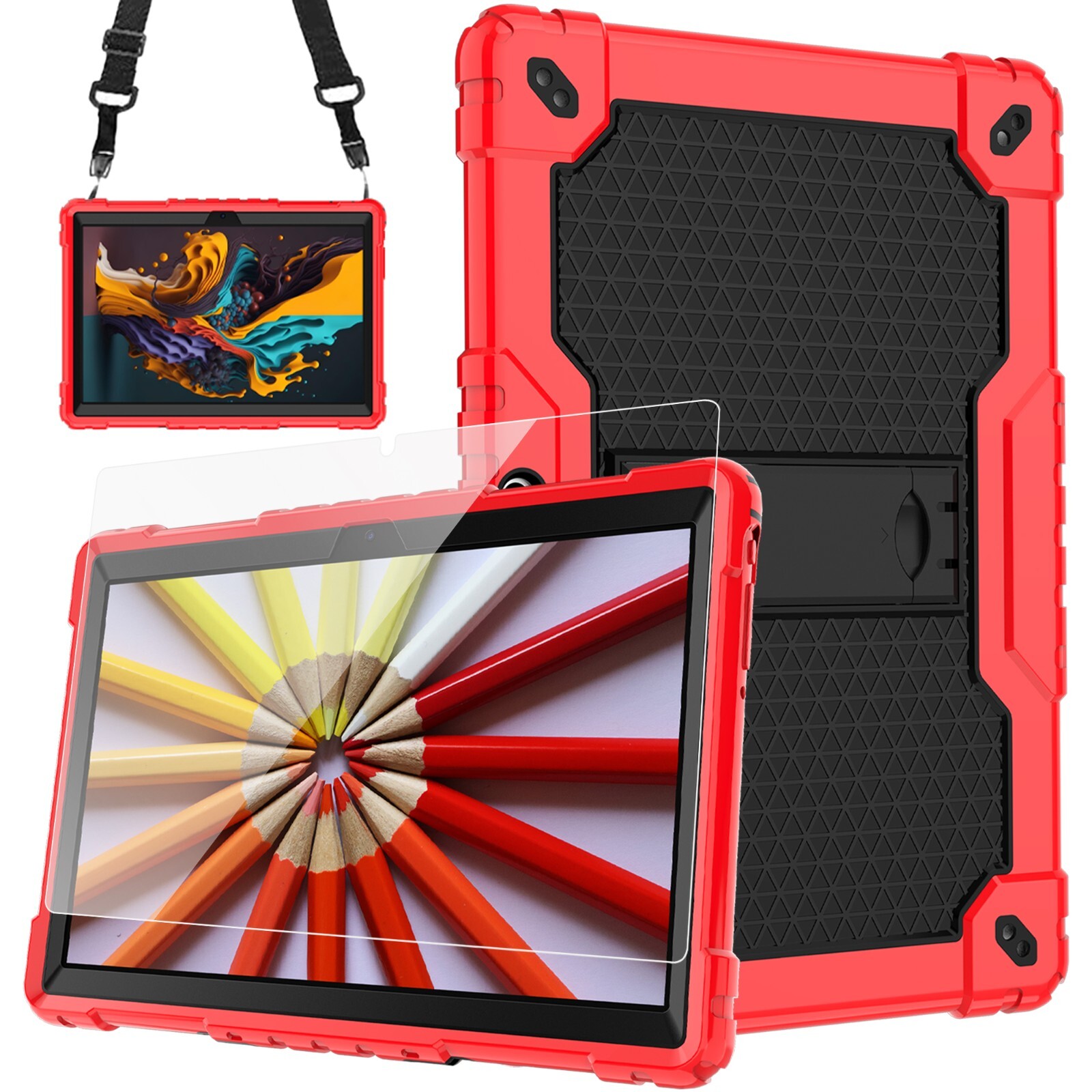 for Vankyo MatrixPad S10 10.inch Built in Kickstand Shoulder Strap Shell