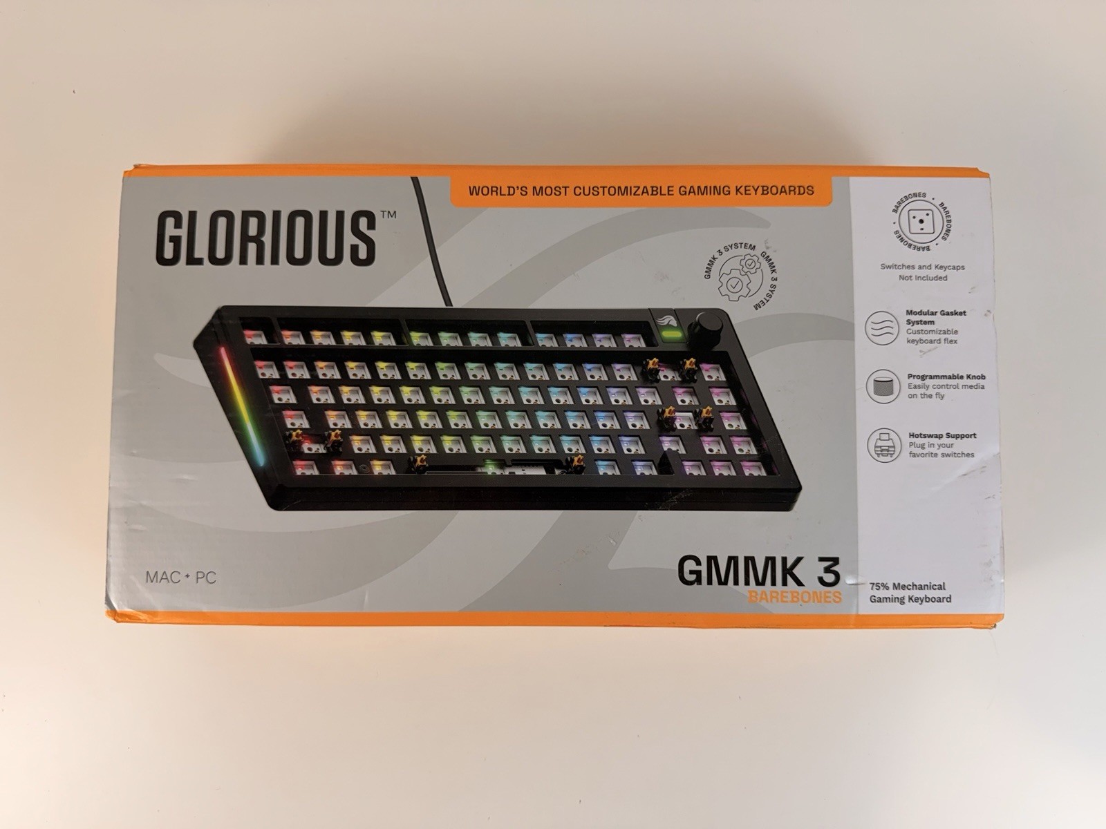 Glorious GMMK 3 PRO 75% Barebones Wired Mechanical Keyboard  (Barebones Type)