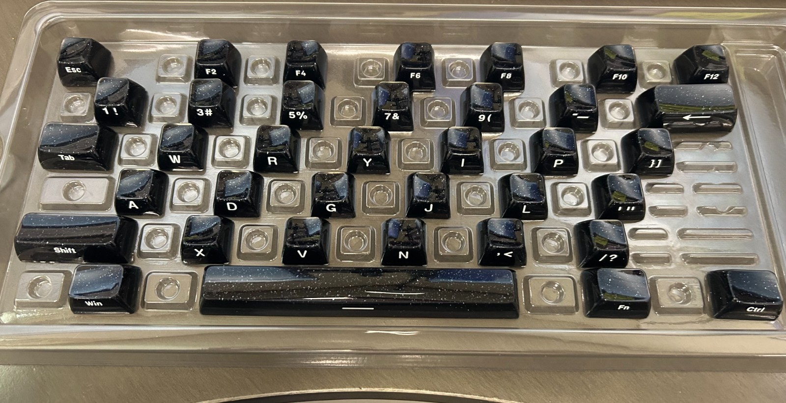 Spare Keycaps - (Sparkly Black Jelly Themed) - Keyboard keycaps.