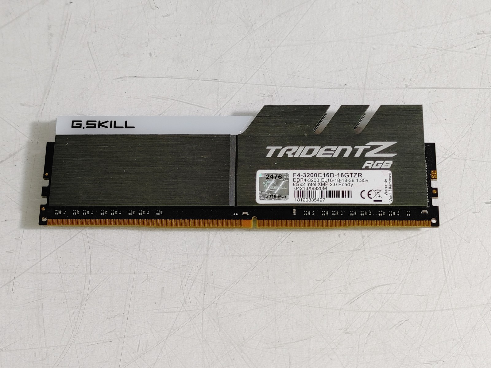 G.SKILL TridentZ RGB 8GB PC4-25600 DDR4-3200 1Rx8 Shielded F43200C16D16GTZR Ram
