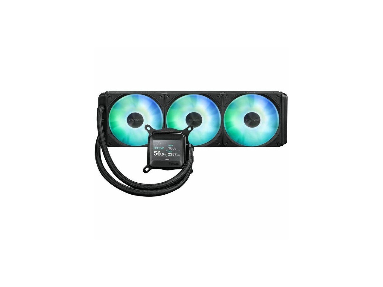 Asus PRIME LC 360 ARGB LCD Cooling Fan/Radiator/Water Block/Pump - 3 x Fan(s) -
