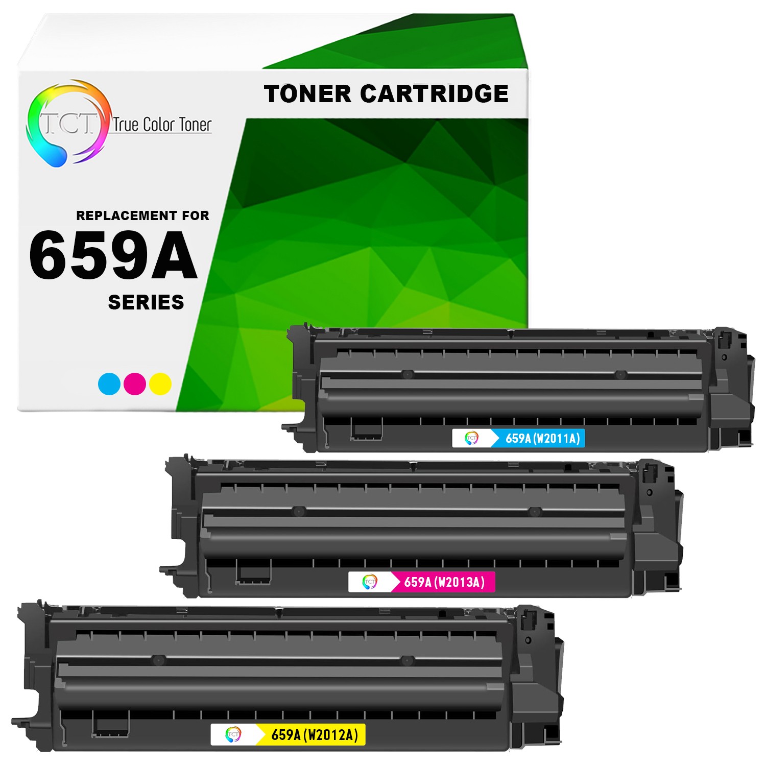 3PK TCT Premium 659A C Y M for Compatible HP LaserJet M856 Toner Cartridge