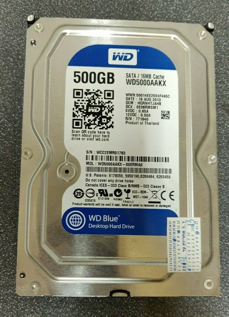 2x Western Digital WD5000AAKX-00ERMA0 500GB 16MB Cache SATA 7.2K BLUE 3.5" HDD
