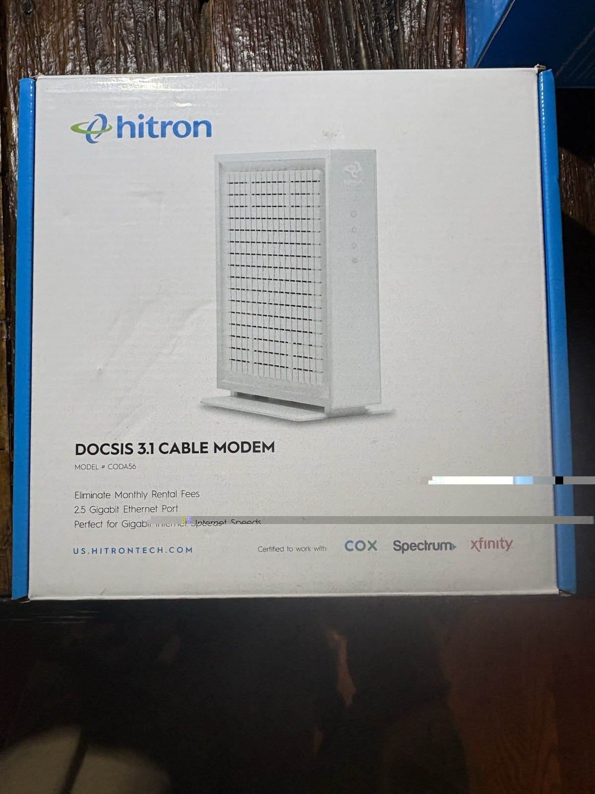Hitron CODA56 DOCSIS 3.1 Cable Modem, White, 2.5GbE Xfinity Spectrum Cox Gigabit