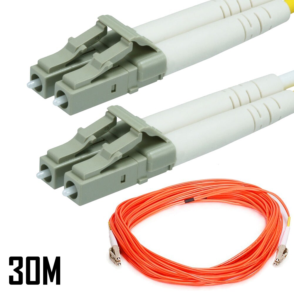 30M 98FT LC to LC 62.5/125 OM1 MultiMode Duplex Fiber Optic Optical Cable Orange