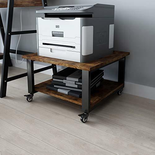 Natwind 2 Tiers Office Movable Laser Printer Copier Stand Cart Under Desk Heavy