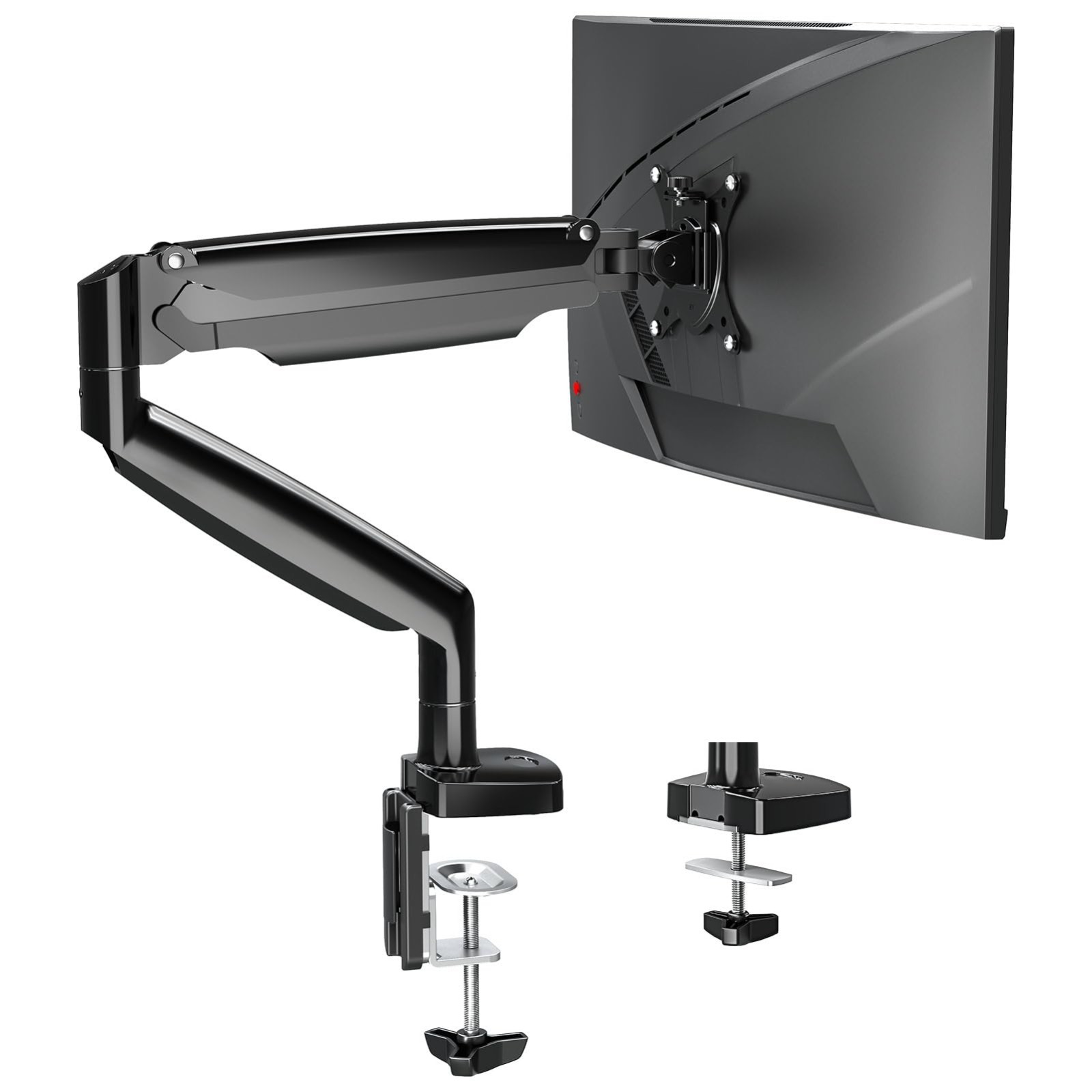 Height Adjustable Single Monitor Mount for 32" Screens, Full Motion Arm, VESA Cl