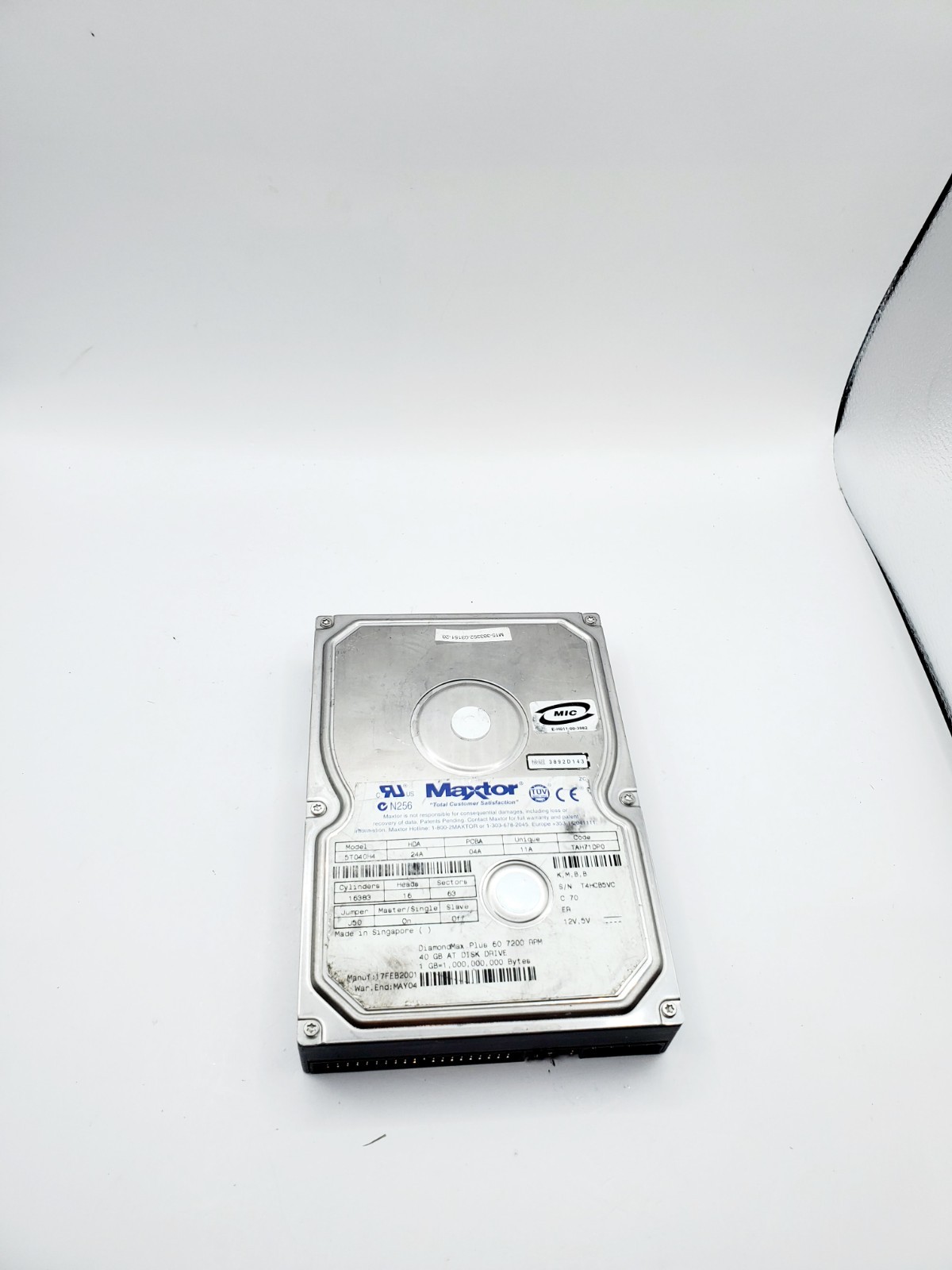 Maxtor DiamondMax Plus 60 40GB 7200RPM IDE PATA 3.5" Hard Drive 5T040H4