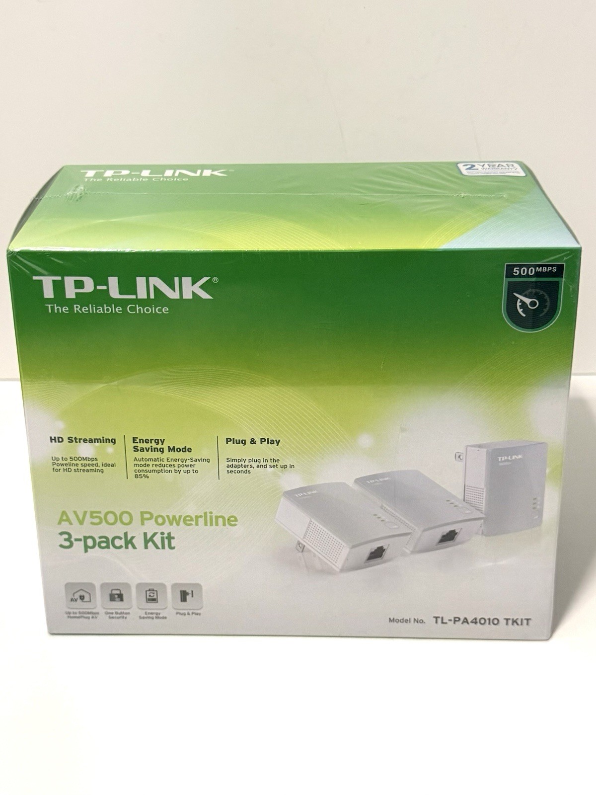 TP-Link AV500 Powerline 3-Pack Kit TL-PA4010 TKIT Sealed New
