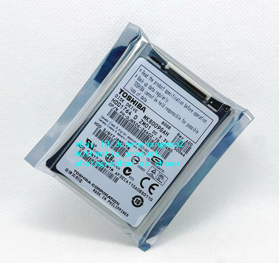 Toshiba 80GB MK8009GAH 1.8" CE hard drive for notebook/ IPOD/ Video camera.