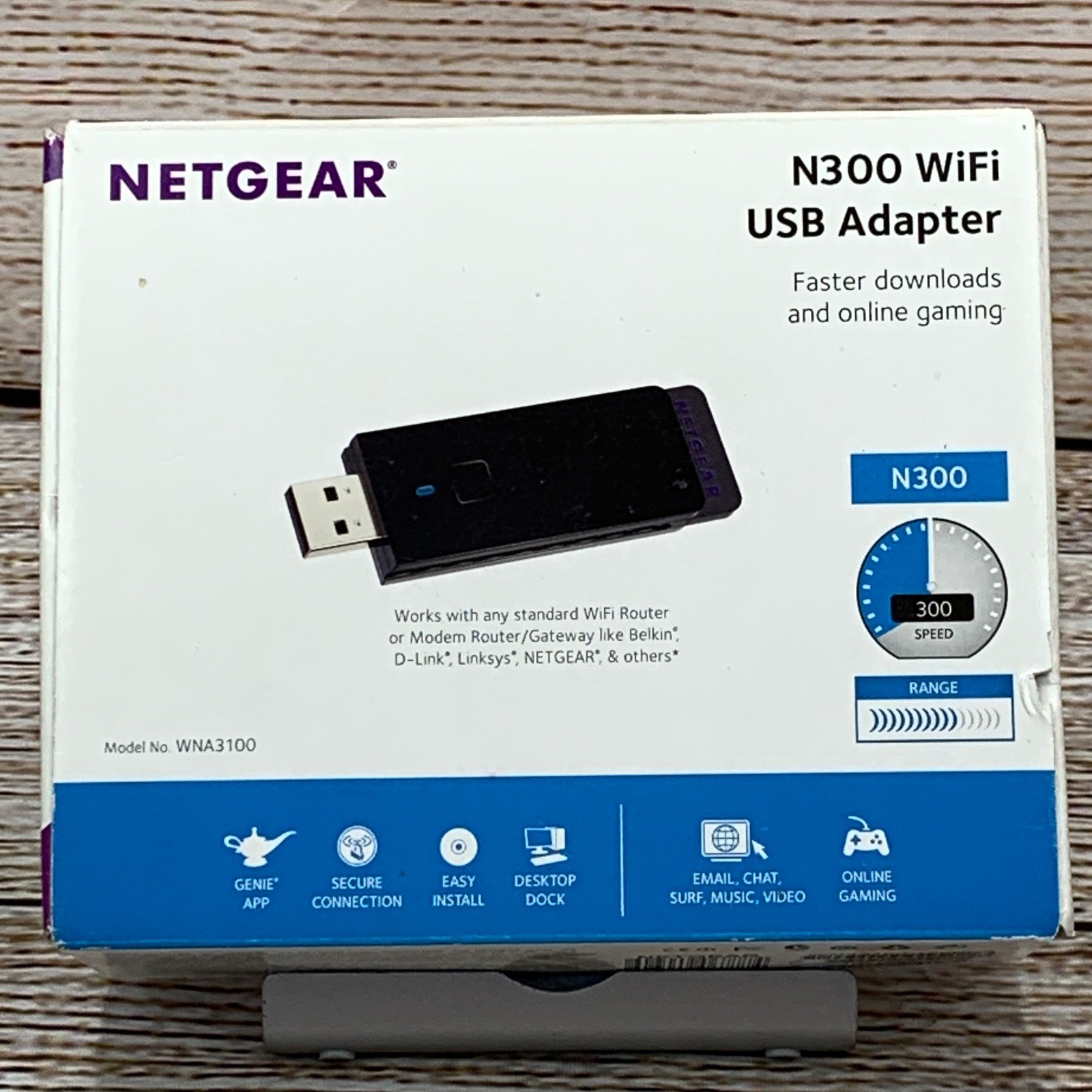 Netgear N300 WiFi USB Adapter WNA3100 Wireless Network Dongle