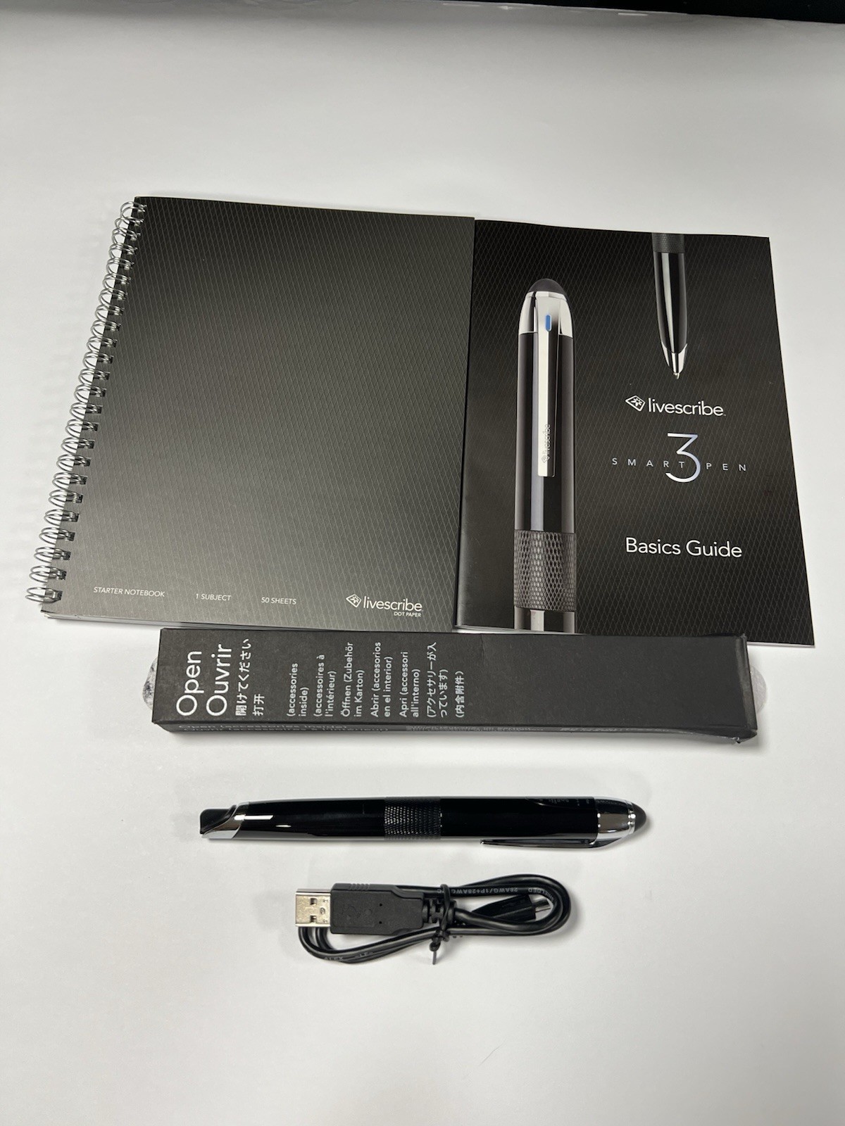 Livescribe 3 Smartpen Digital Smart Pen Unused No Box w/ Notebook Manual