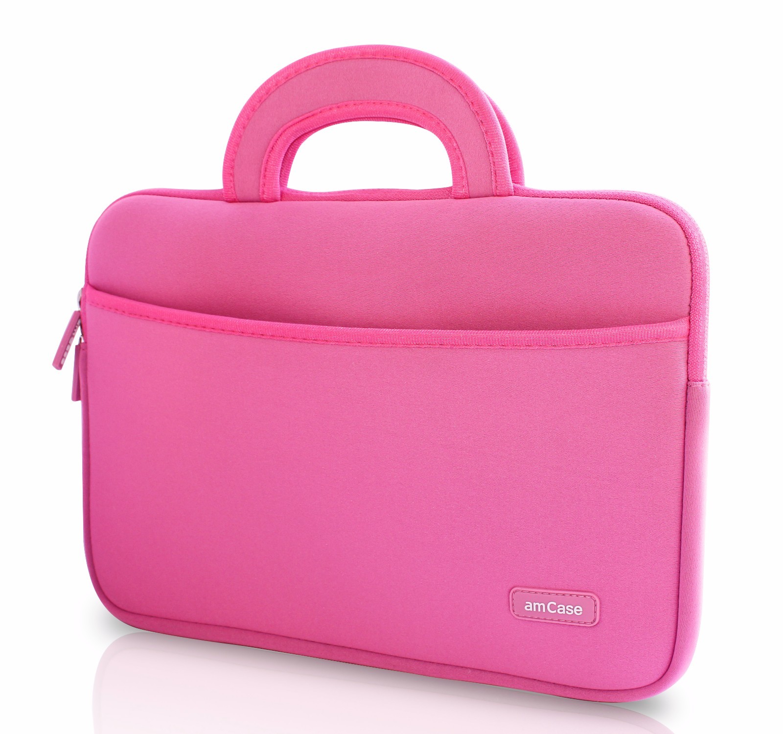 amCase Chromebook Case (11.6"-12") Protective Neoprene Laptop Sleeve/Bag (Pink)