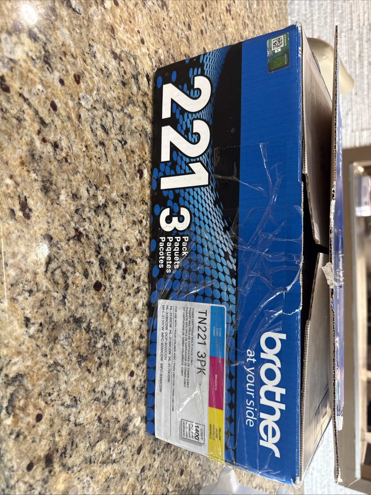 Genuine Brother TN221 3-Pack Toner Cyan Magenta Yellow New Sealed Open Box
