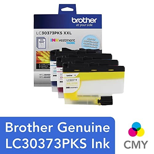 BROTHER GENUINE LC30373PKS, 3-PACK SUPER HIGH-YIELD -  CYAN, MAGENTA ,YELLOW