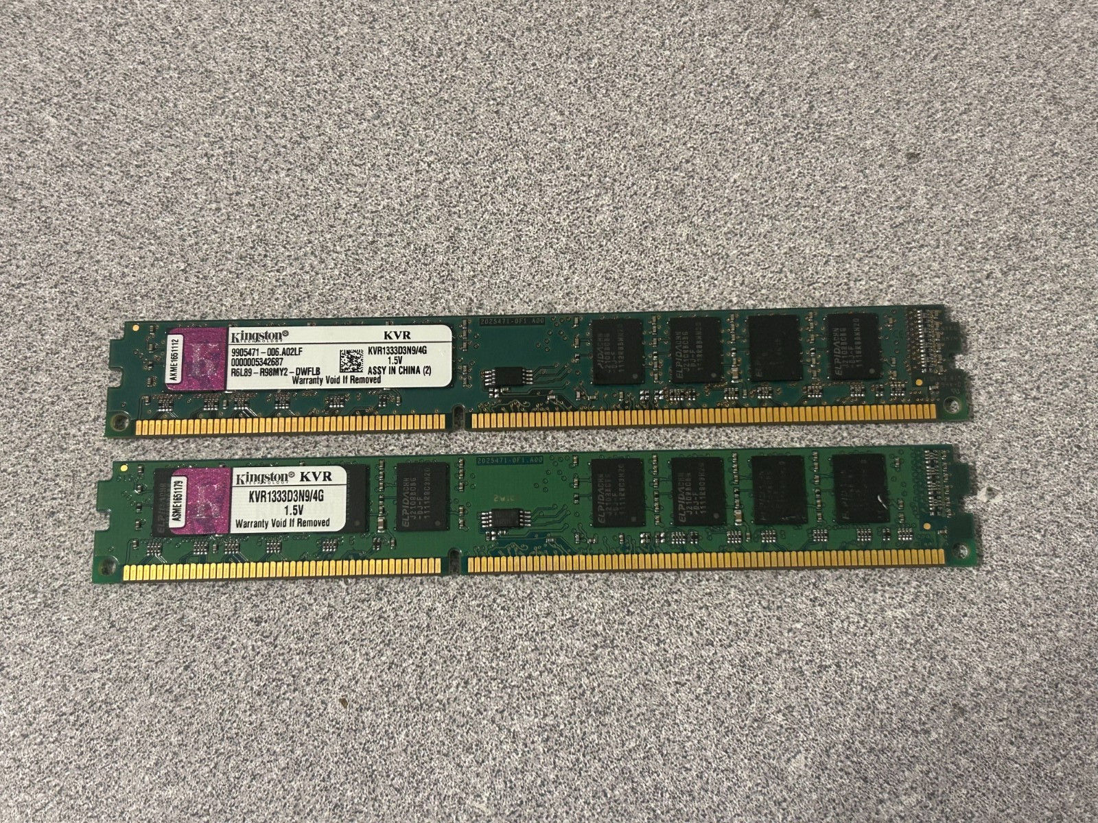 Lot of 8 GB (4 GB x 2 sticks) Kingston PC3-10600 1333 DDR3 Desktop RAM Memory