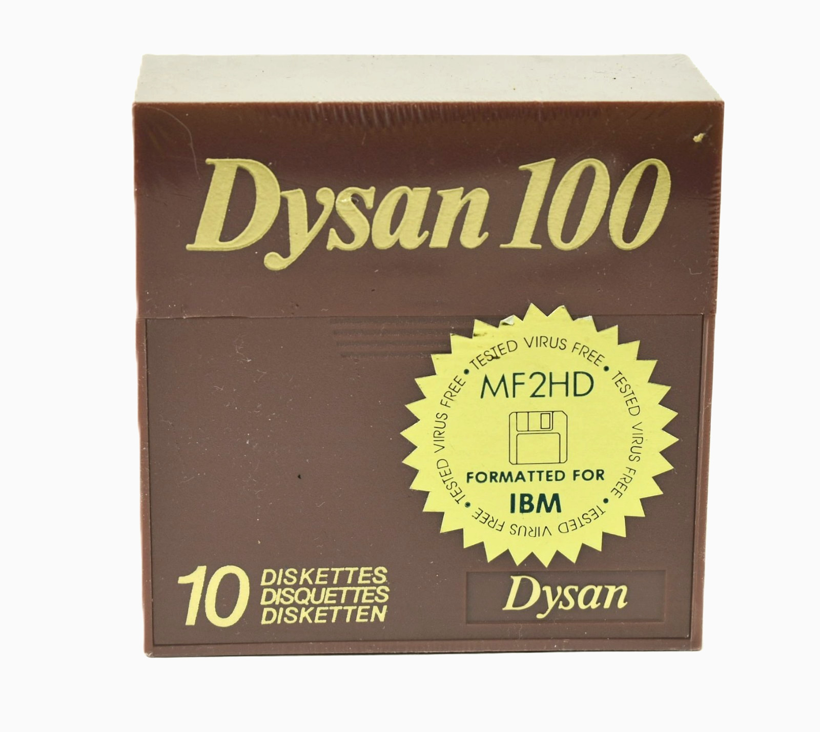 🟥Dysan 100 3.5" (10) Diskettes MF2HD Formatted for IBM 817050-51 Vintage New