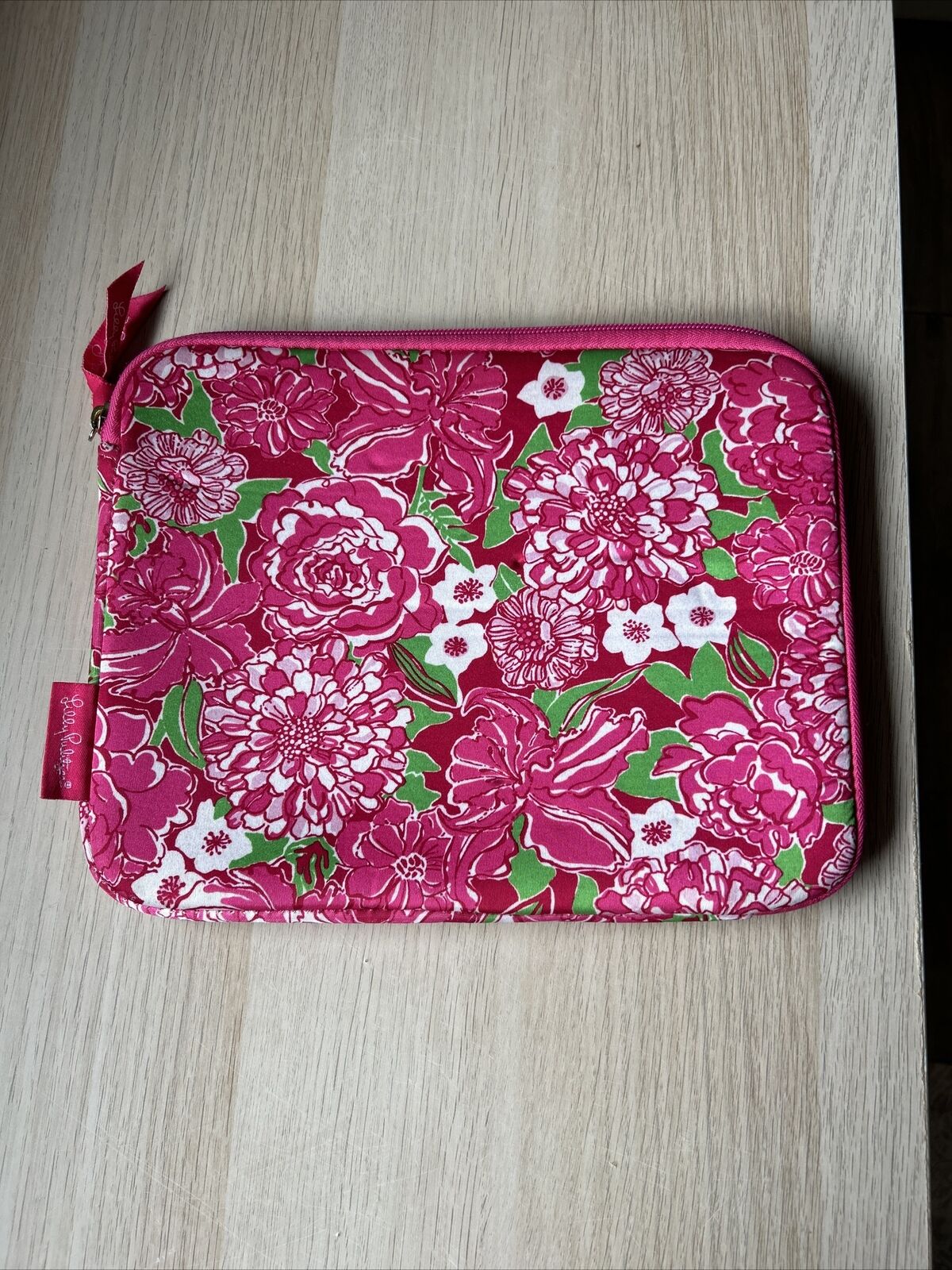 Lilly Pulitzer HOT PINK Neoprene Case 8” X 10” For iPad Mini Or Any Small Tablet