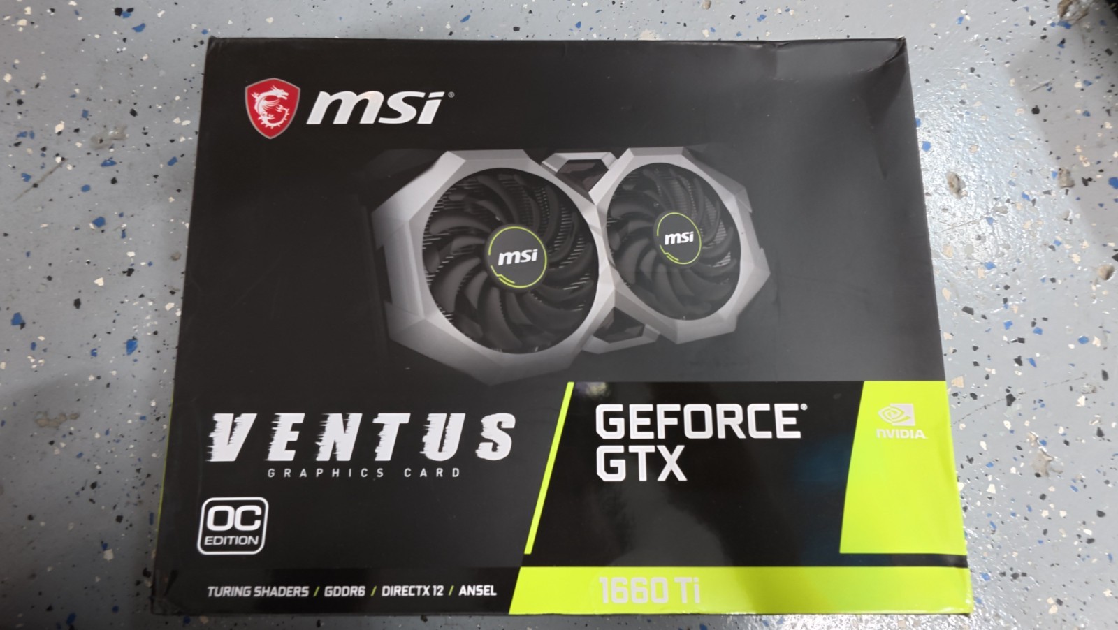 BOX ONLY MSI Ventus GeForce GTX 1660 Ti OC Retail Box - NO GPU