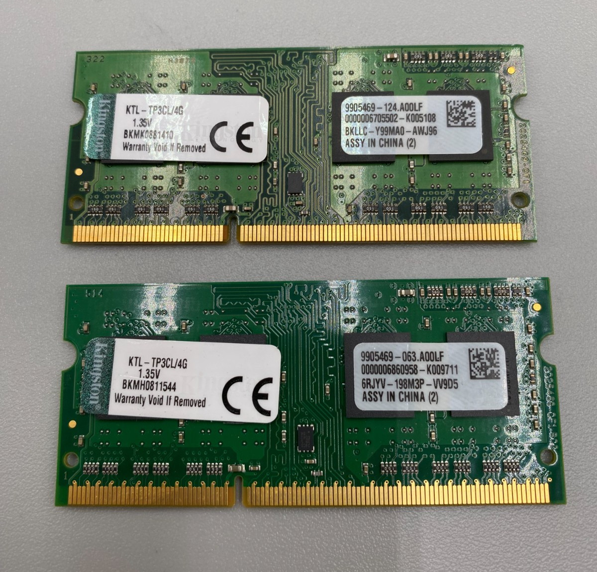 Lot Of 2 Kingston DDR3 4GB Each(2 x 4GB = 8GB)PC3 1600MHz RAM Memory Green B/SML
