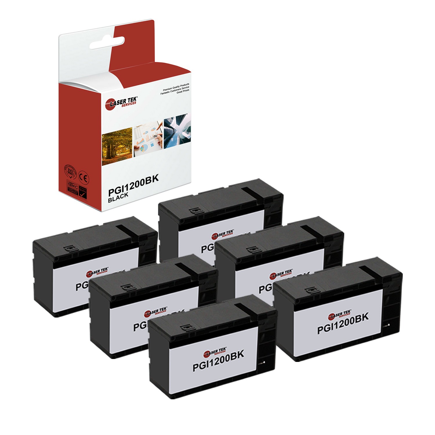 6Pk LTS PGI1200BK Black HY Compatible for Canon Maxify MB2020 MB2050 Ink