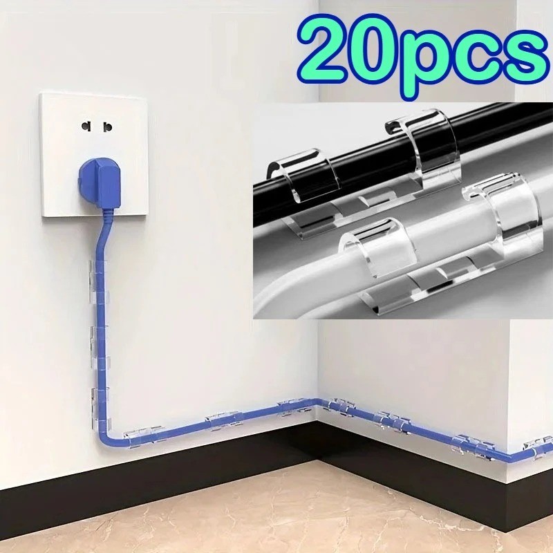 20 Pack Cable Clips Self Adhesive Wire Management Organizer Desk Office