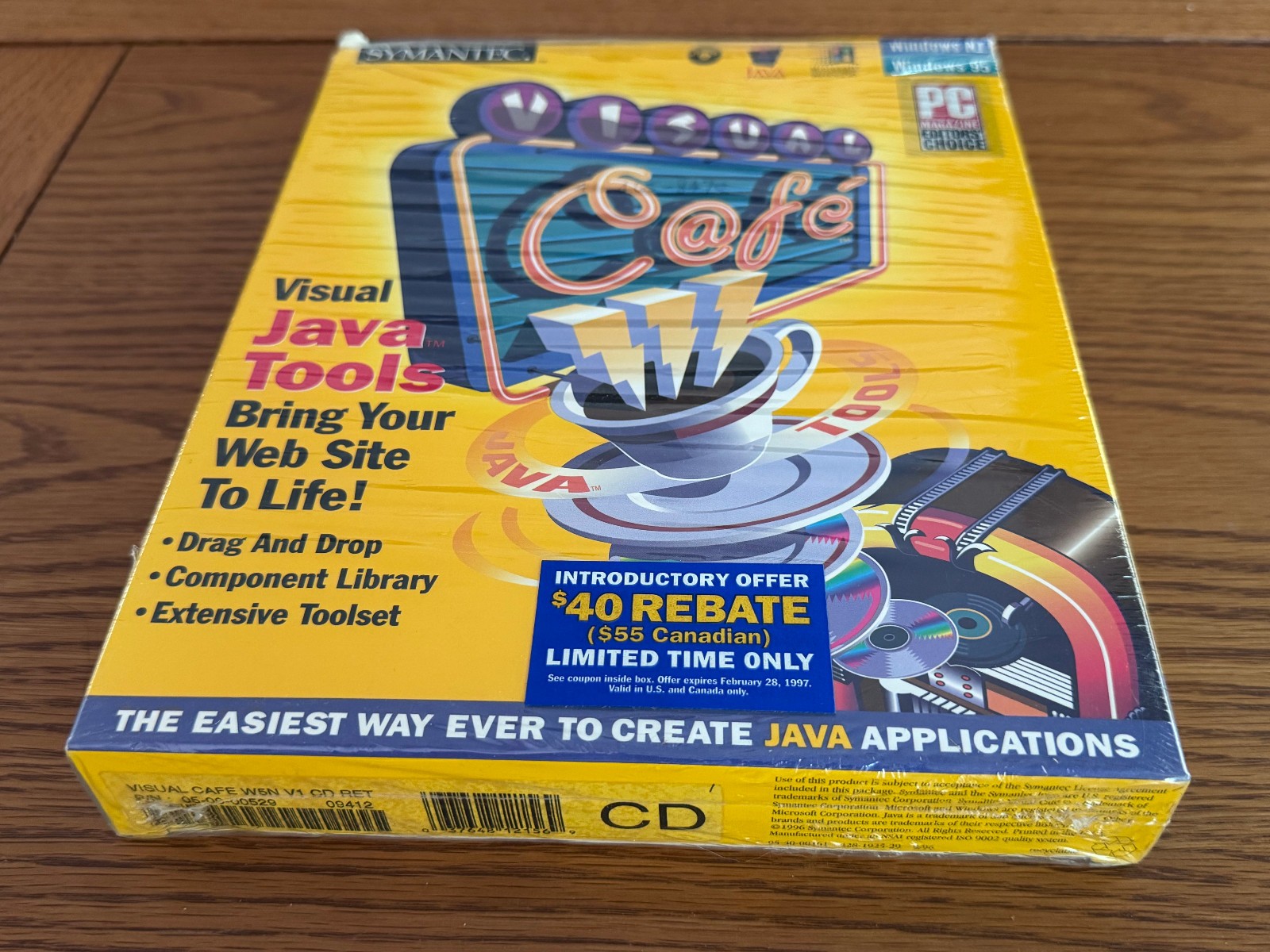 RARE Visual Cafe v1 Professional Java Development CD for Windows 95, NT (c) 1996