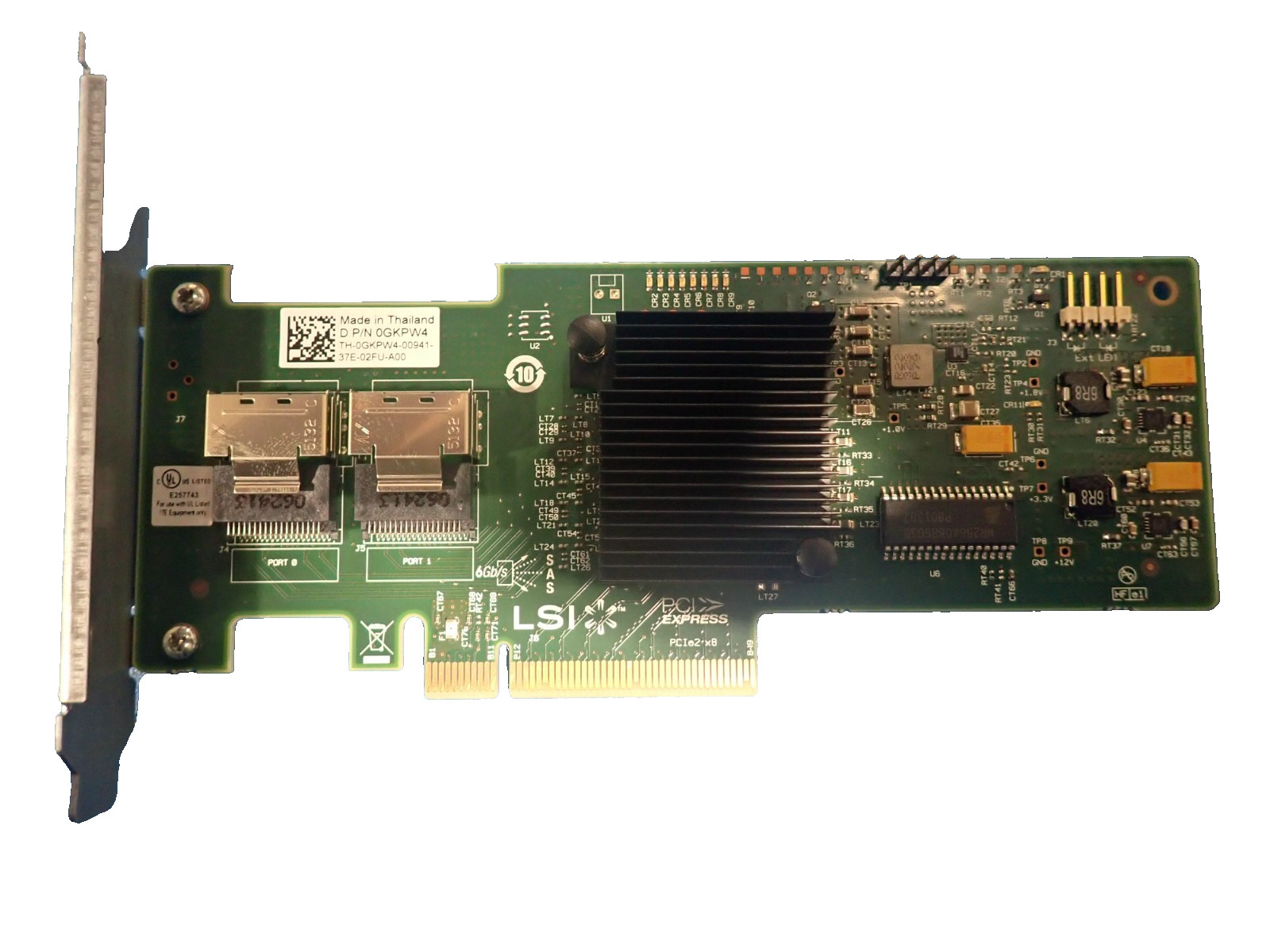 DELL 0GKPW4 LSI SAS 9210-8i 8-Port 6Gb/s PCIe HBA RAID SATA Controller Card 