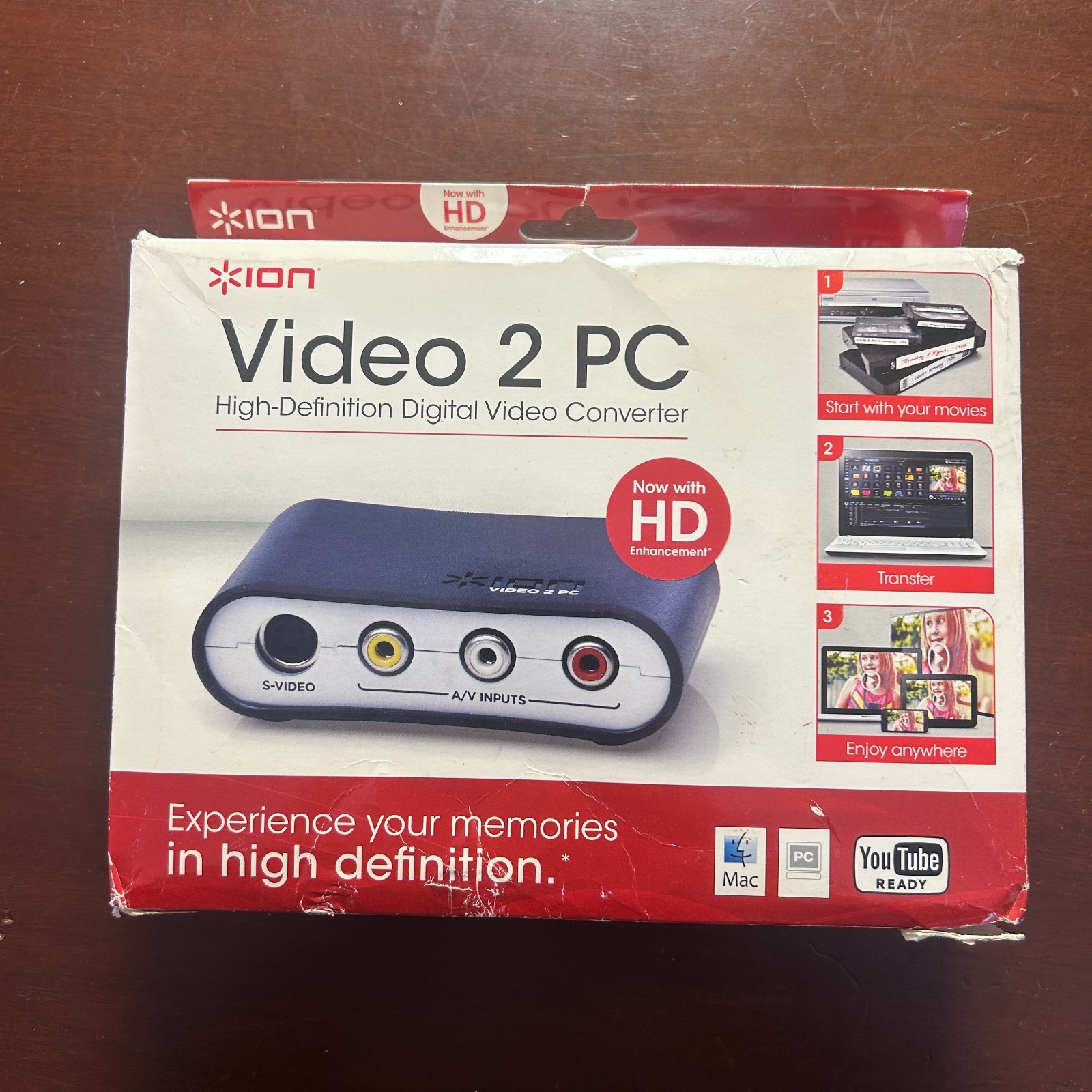 ION Video 2 PC High-Definition Digital Video Converter Apple PC New Open Box