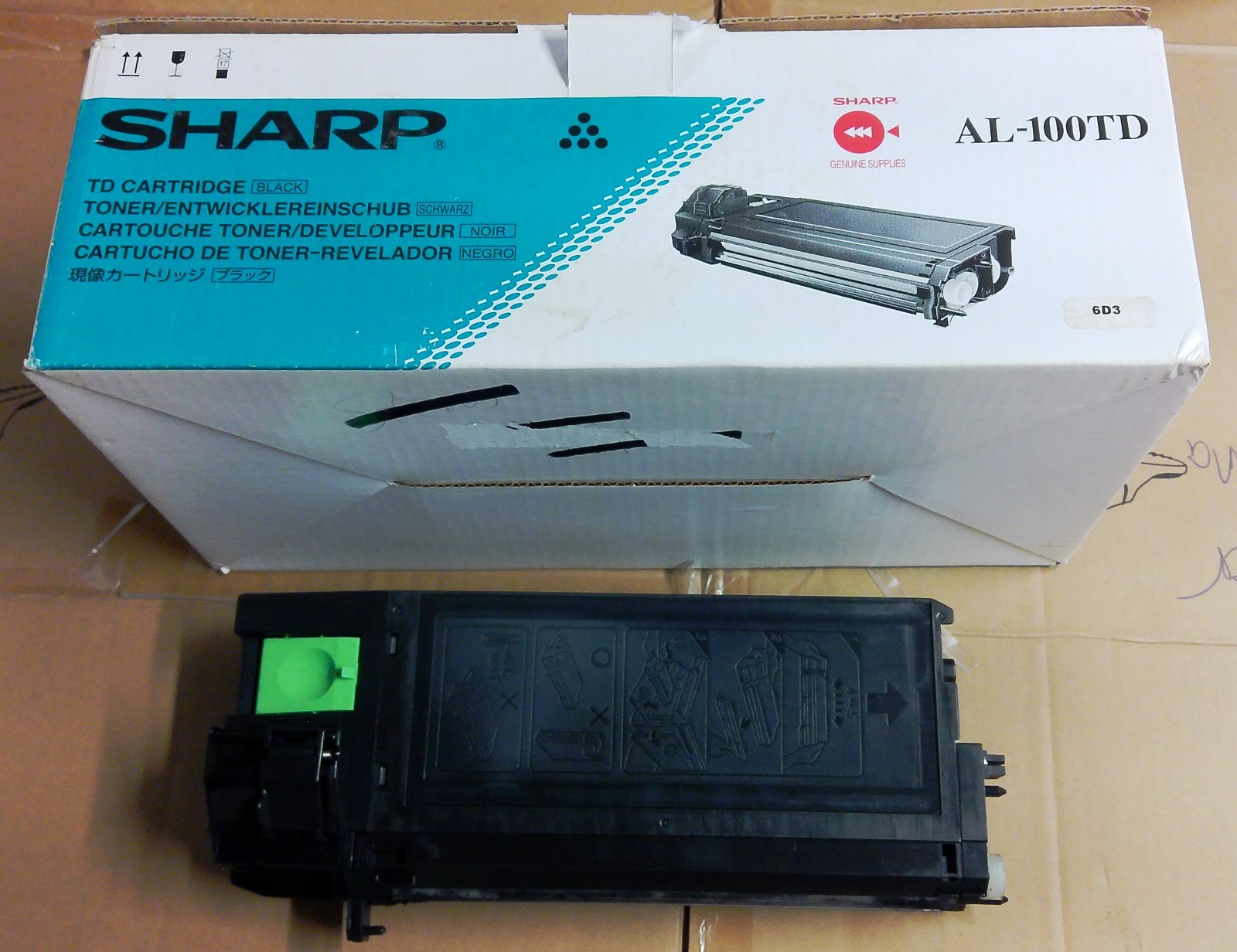 Sharp Genuine AL-100TD Toner & Developer Cartridge, Black