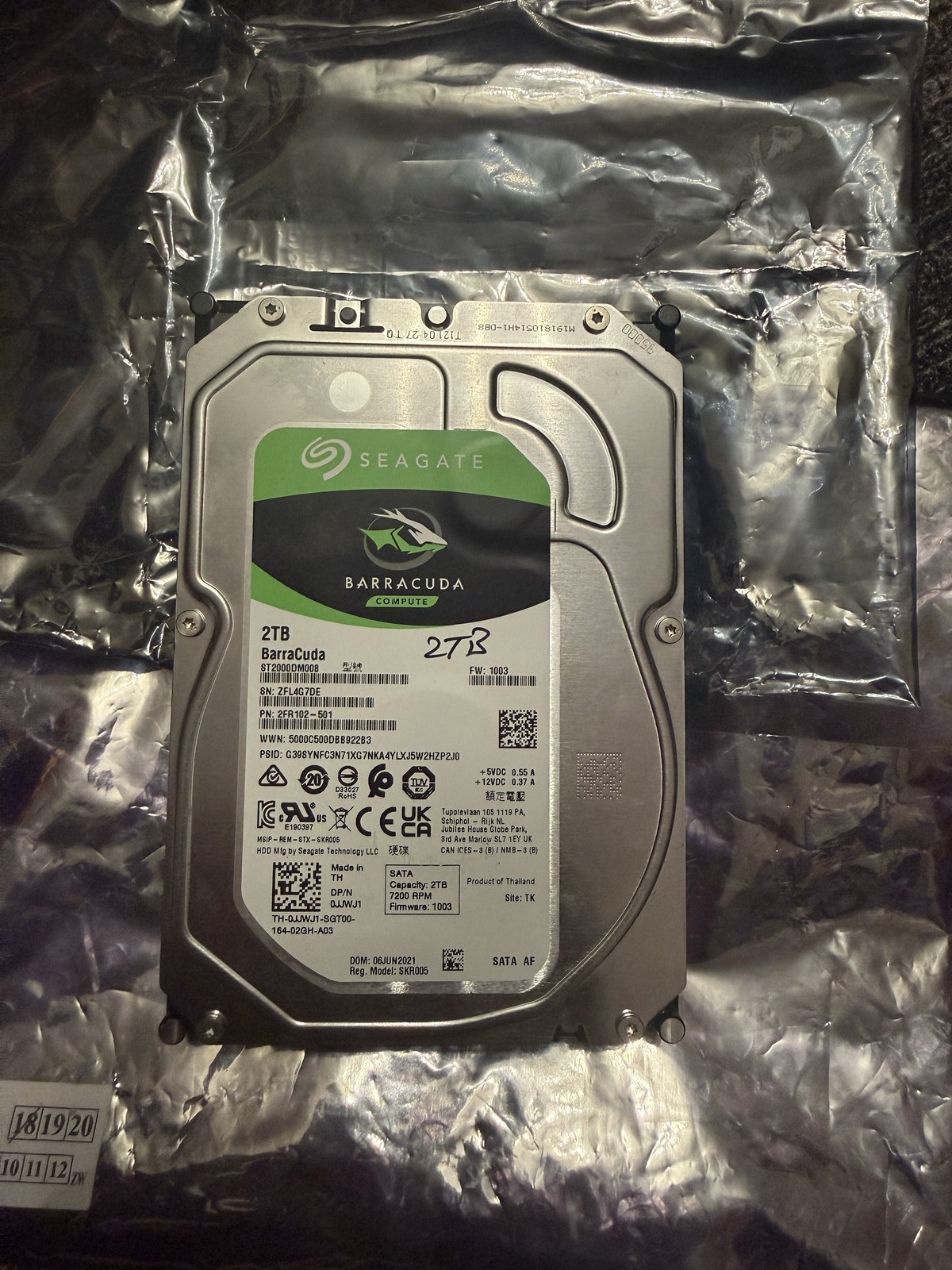 Seagate BarraCuda 2TB 3.5" SATA 7200RPM Hard Drive ST2000DM008 Dell 0JJWJ1