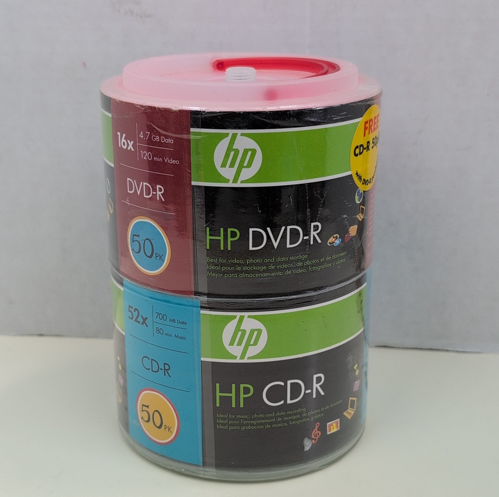 HP DVD-R 50 Pack 4.7GB 16x CD-R 50 Pack 700MB 52x Blank Recordable Discs