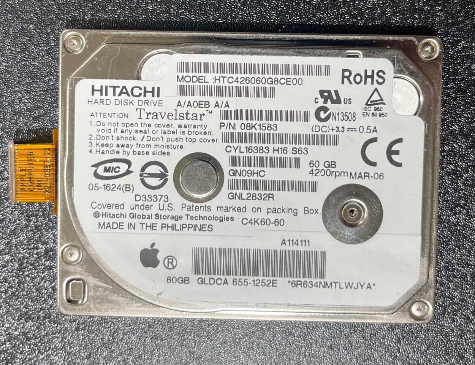 HTC426060G8CE00 Hitachi 60GB 1.8