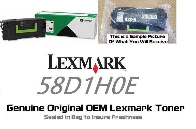 Mostly New Genuine Lexmark 58D1H0E Toner Cartridge -85% Toner Remaining - TESTED