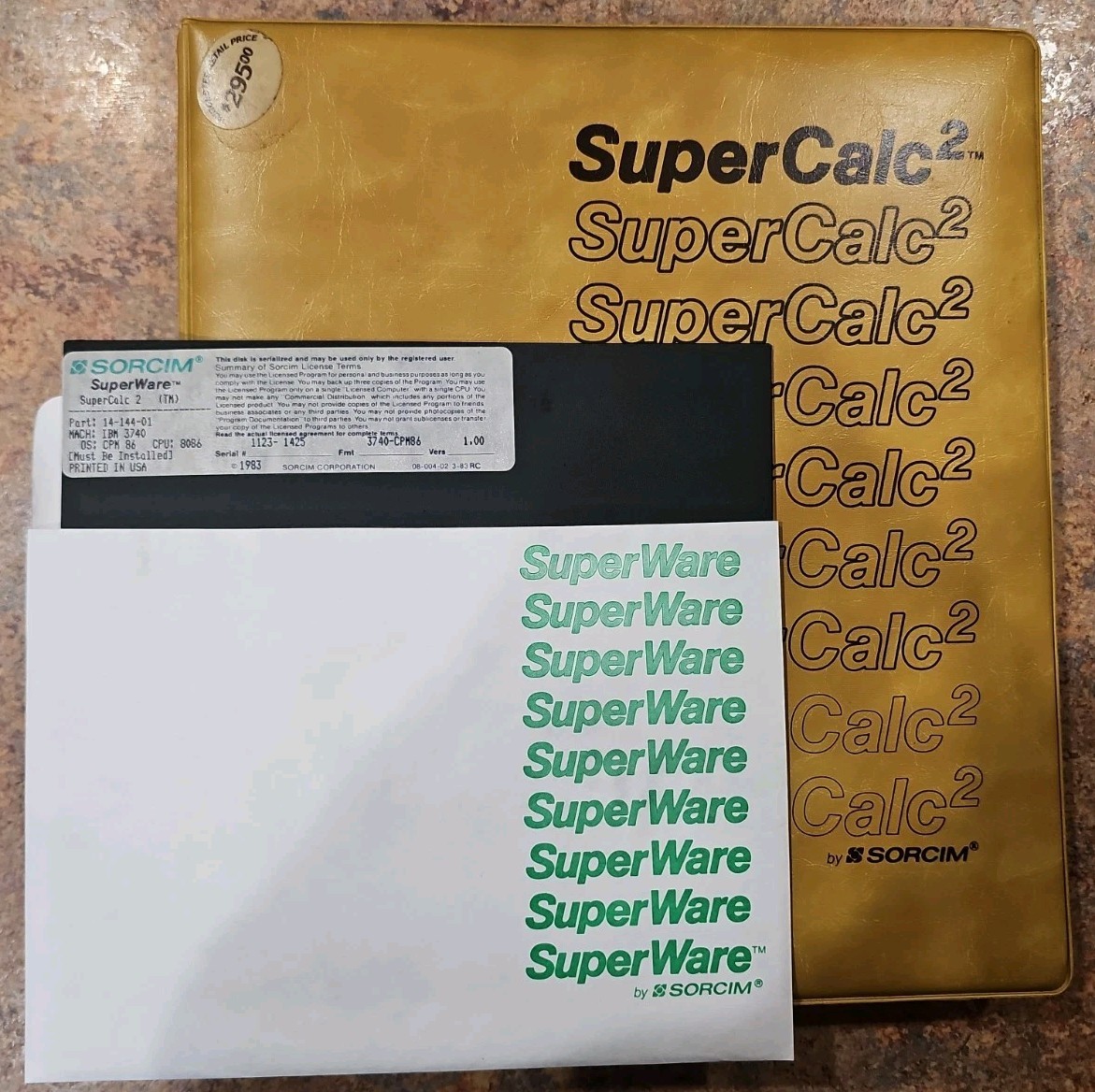 Vintage 1983 Original SuperCalc2 by SORCIM Software for CP/M & Owner's Manual