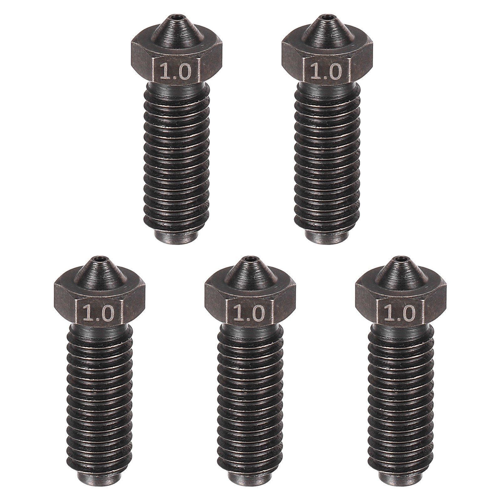 5 Pcs 1.0mm 3D Printer Extruder Nozzles (21x7mm)