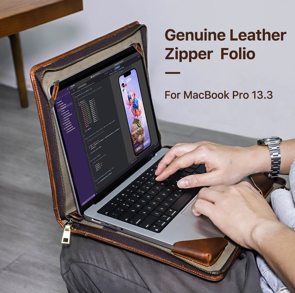 Retro Crazy Horse Leather Foldable Handbag Multifunctional Notebook Handbag