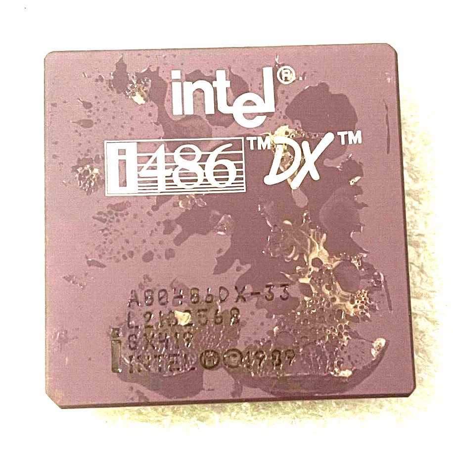 RARE VINTAGE WORKING PULL INTEL i486 DX A80486DX-33 CPU RM2-CMP47A-6