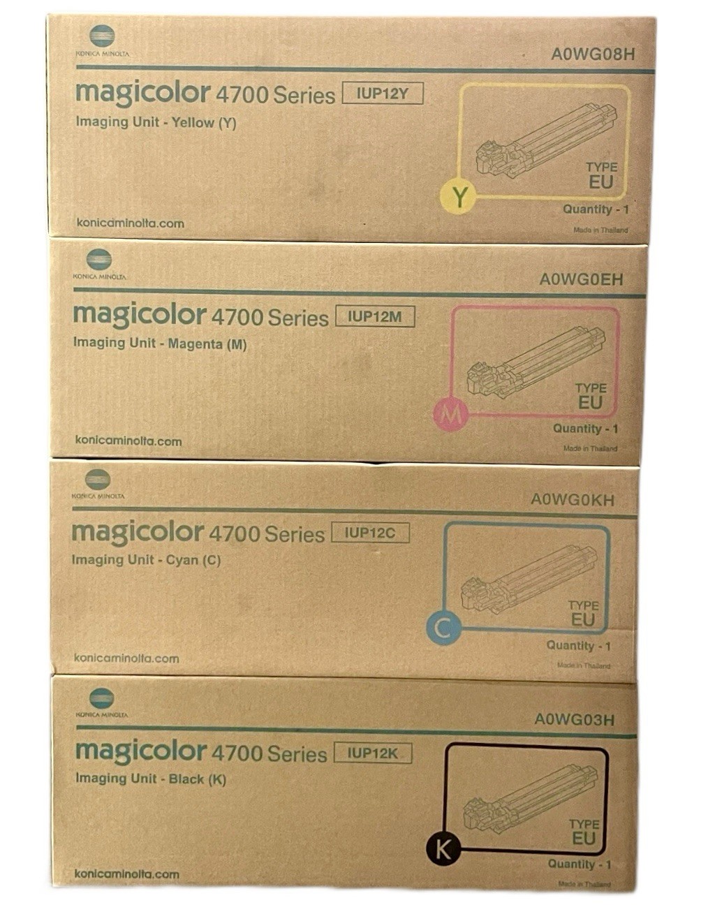 4 x Genuine Drum Konica Minolta Magicolor 4750 / IUP12K IUP12C IUP12M IUP12Y