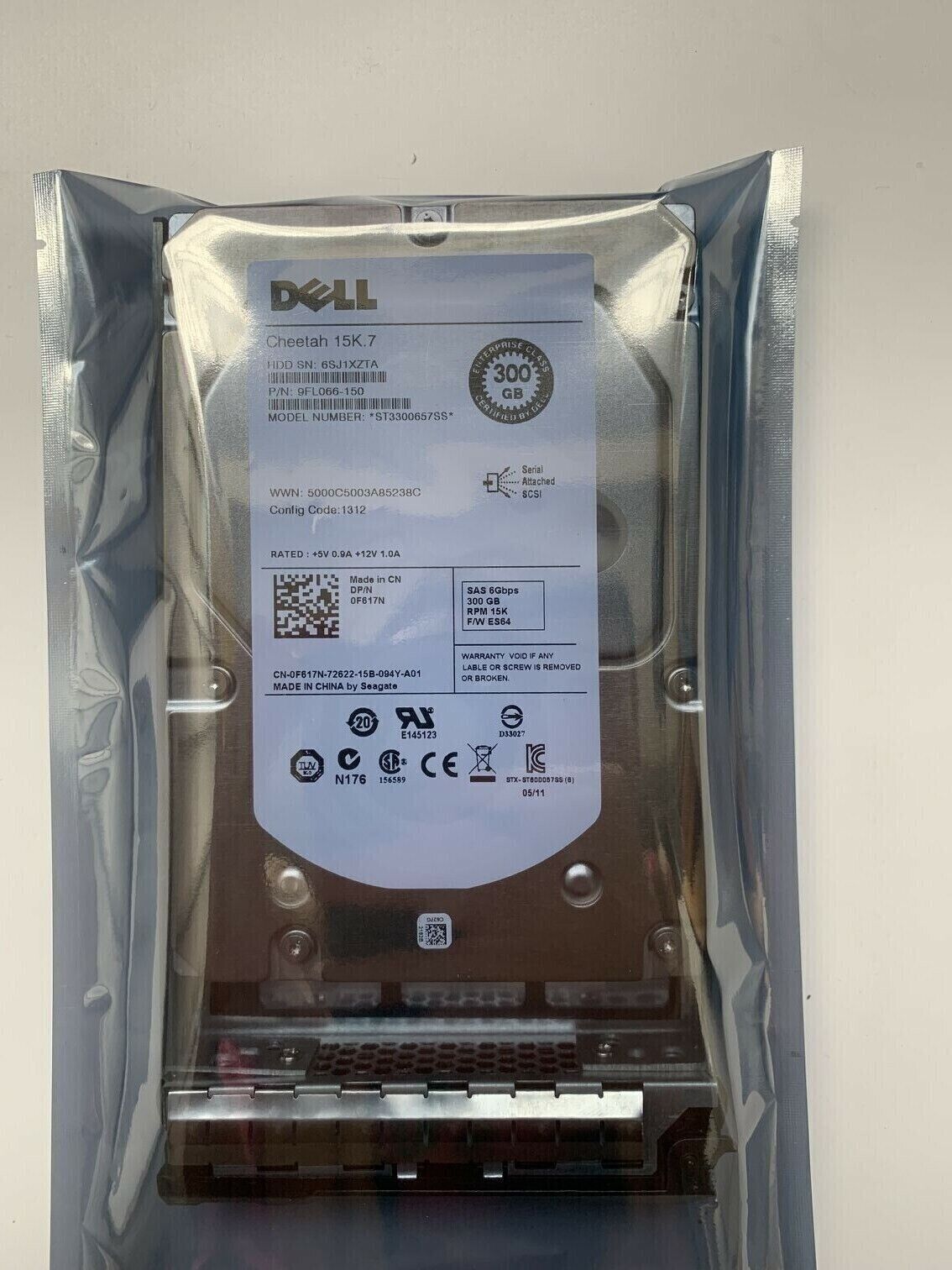 NEW Dell F617N 0F617N ST3300657SS 300GB 15K 6G 3.5 SAS HDD HARD DRIVE With TRAY