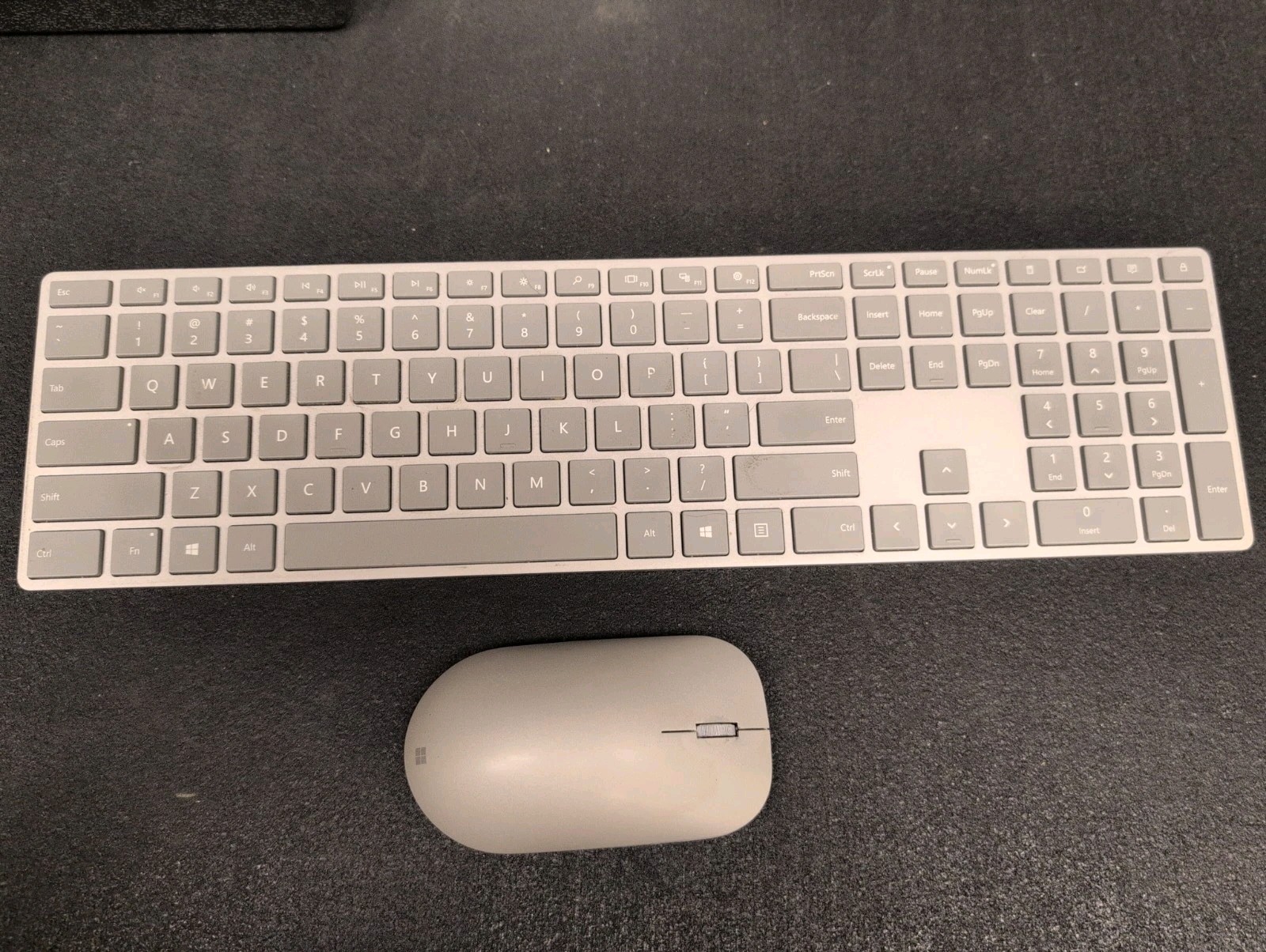 Microsoft Surface Keyboard & Mouse- Gray Bluetooth Nice Condition