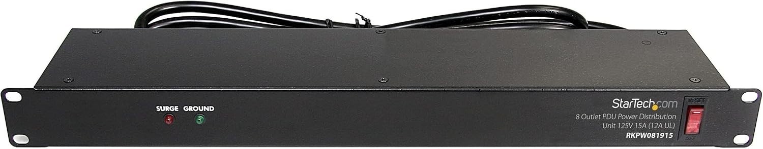 Compact 1U Rack PDU: 8 Outlets with Surge Protection for Server Equipment