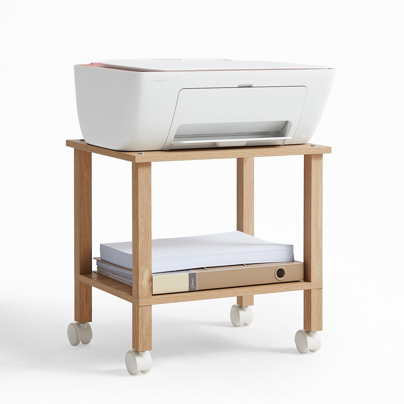 YUFAM 2 Tier Printer Stand with Storage,Under Desk Shelf Printer Table,Small ...