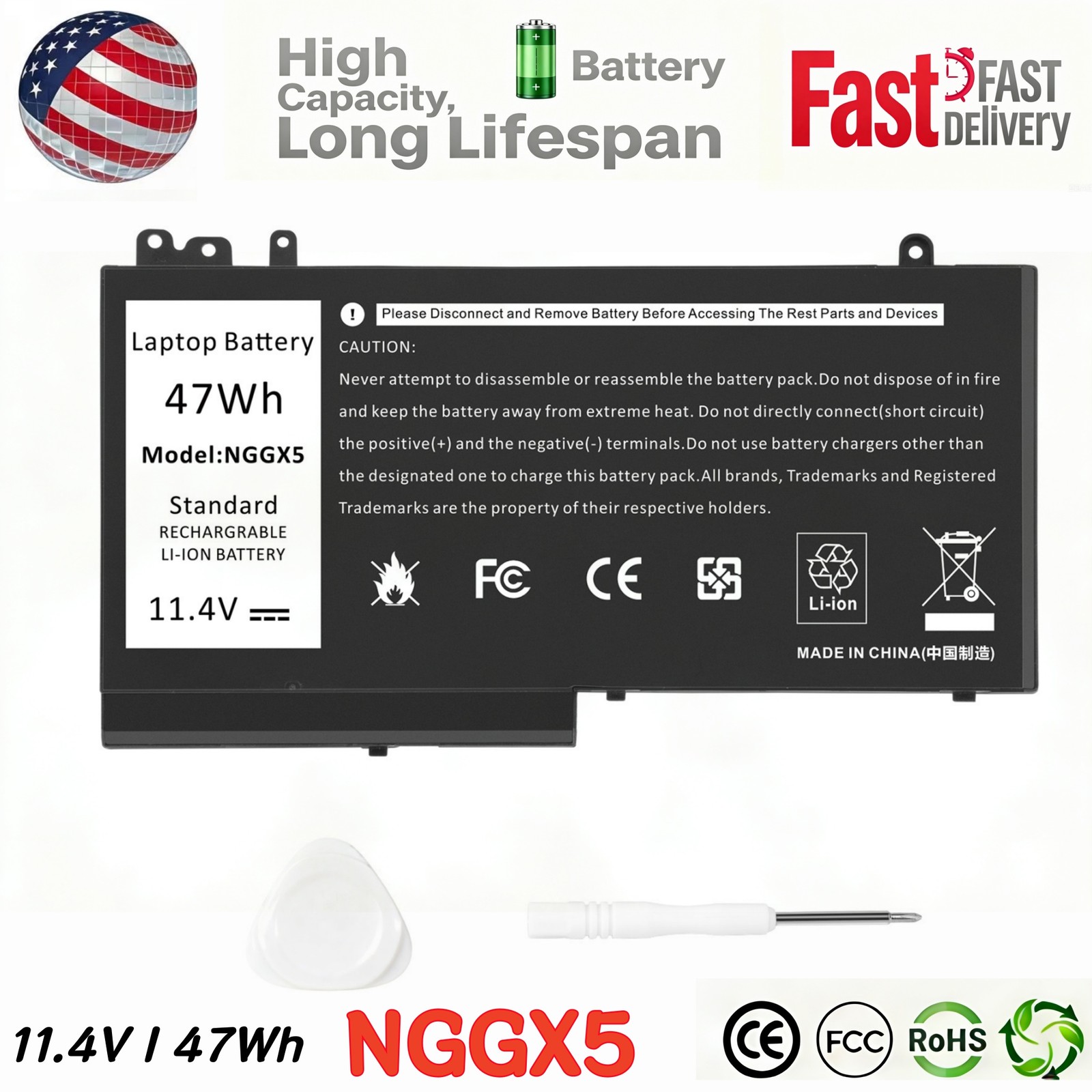 ✅LOT 10X NGGX5 Battery For Dell Latitude E5270 E5470 E5570 Precision 15-3510