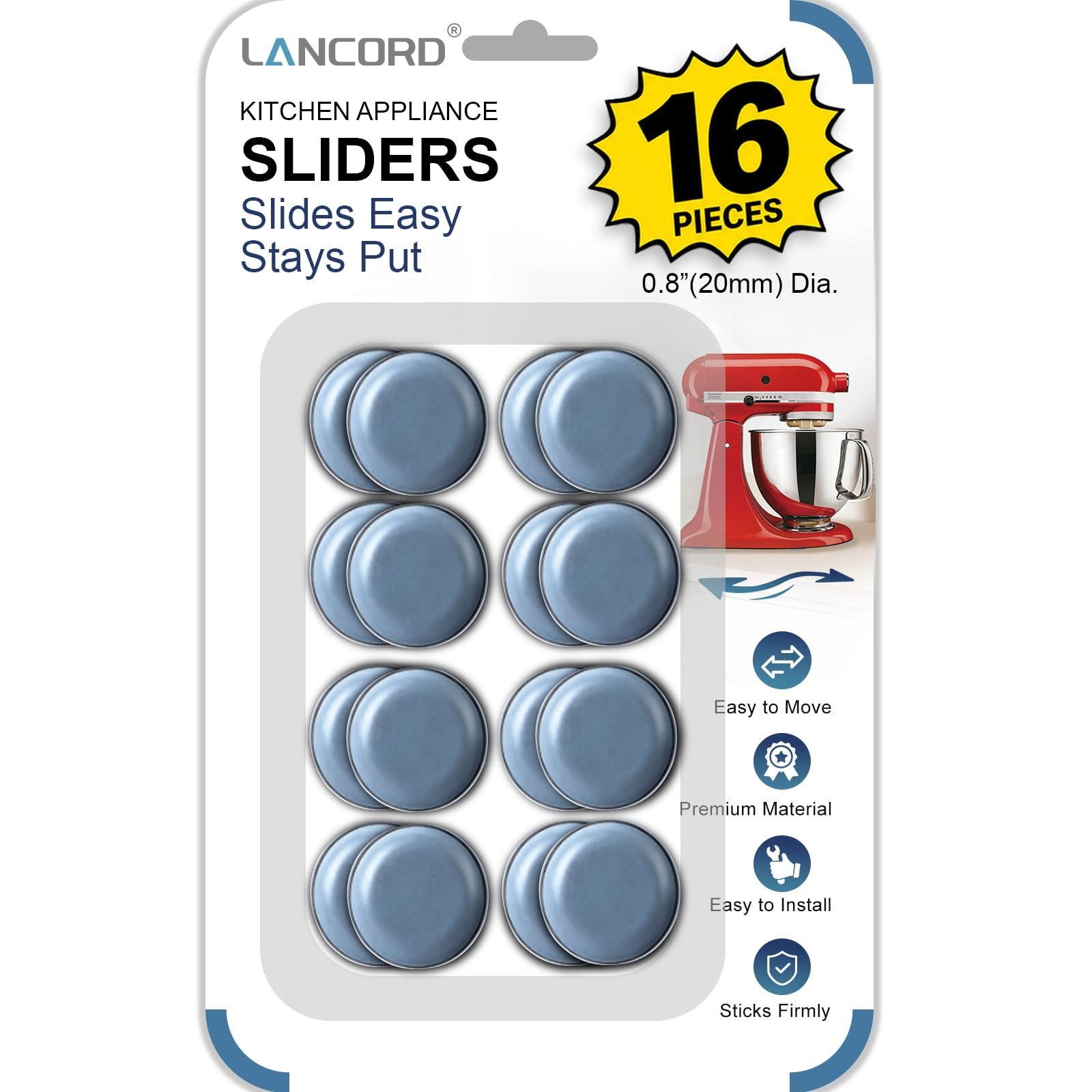 Appliance Sliders for Countertop, 16 PCS Kitchen Sliders for Appliance Self-A...