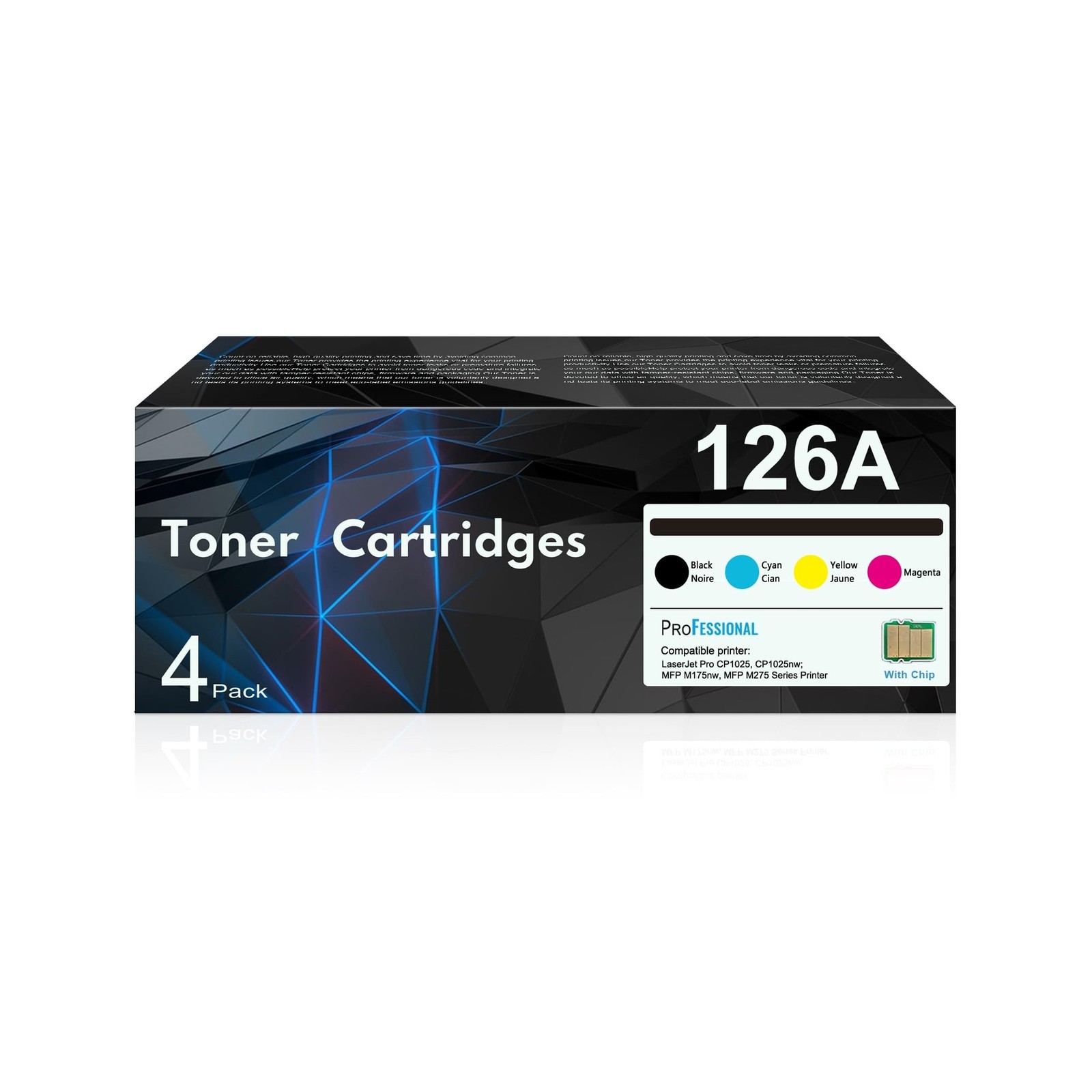 126A Toner Cartridges (4-Pack) | CE310A Black, CE311A Cyan, CE312A Yellow, CE...