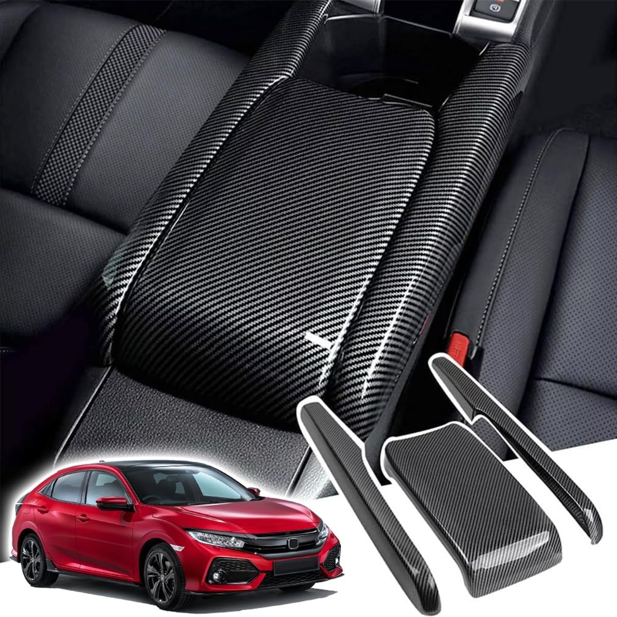 ATAIRSOFT Armrest Box Cover Car Interior Center Console Storage Trim... 
